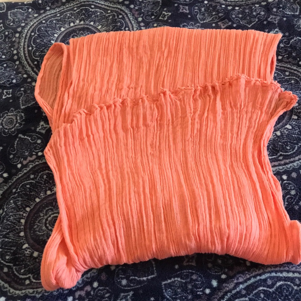 Coral skinny scarf